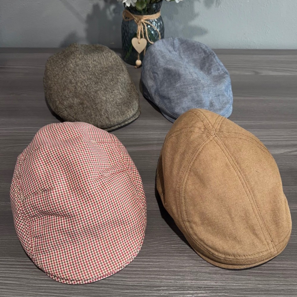 Goorin Bros Flat Cap Bundle Mens Medium Ivy Newsboy Hat Assorted Colors Lot of 4